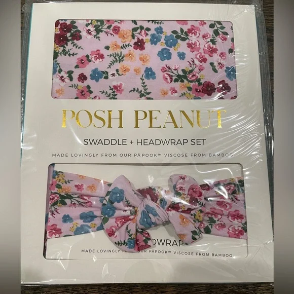 New Posh Peanut | Aldona Infant Swaddle & Headwrap Set - Picture 1 of 4
